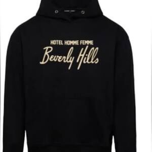 NWOT Men's Hotel Homme Femme Black Graphic Hoodie Size Small